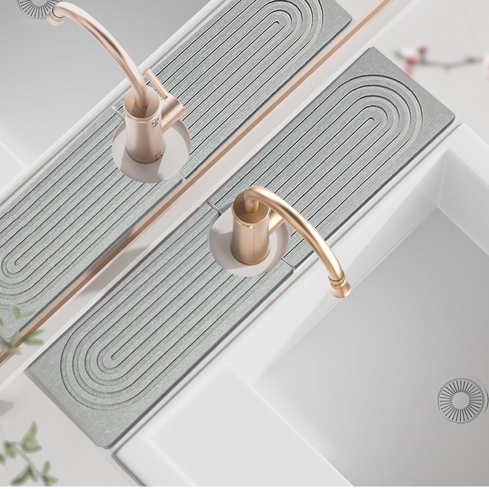 Sink stone quick dry around faucet